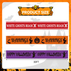 Halloween Caution Tape Decorations 3"x90ft Reusable Glue Free Warning Tape