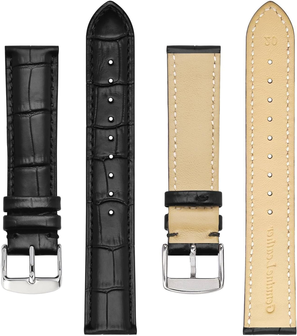 Watch Bands, Alligator Embossed Leather Watch Straps, Band Width- 18mm 19mm 20mm 22mm 24mm 26mm