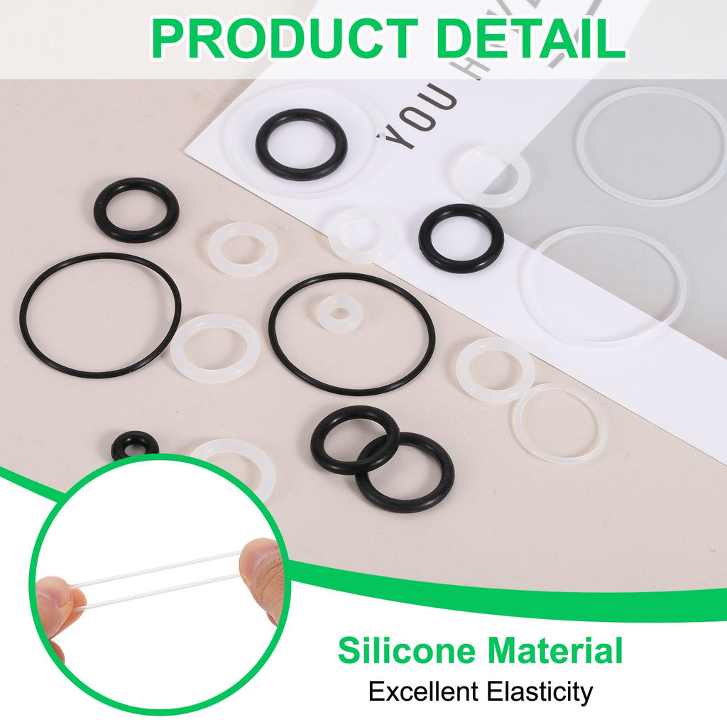 DEFANEX 10pcs Silicone O-Ring 95mm OD 91mm ID 0.5mm Width White
