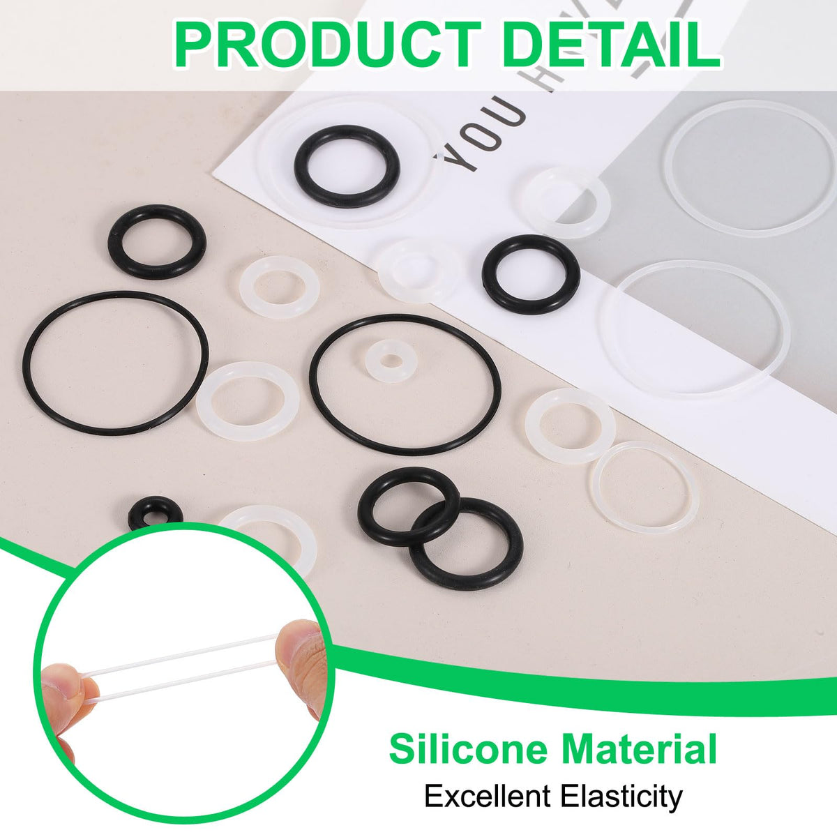 DEFANEX 10pcs Silicone O-Ring 95mm OD 91mm ID 0.5mm Width White