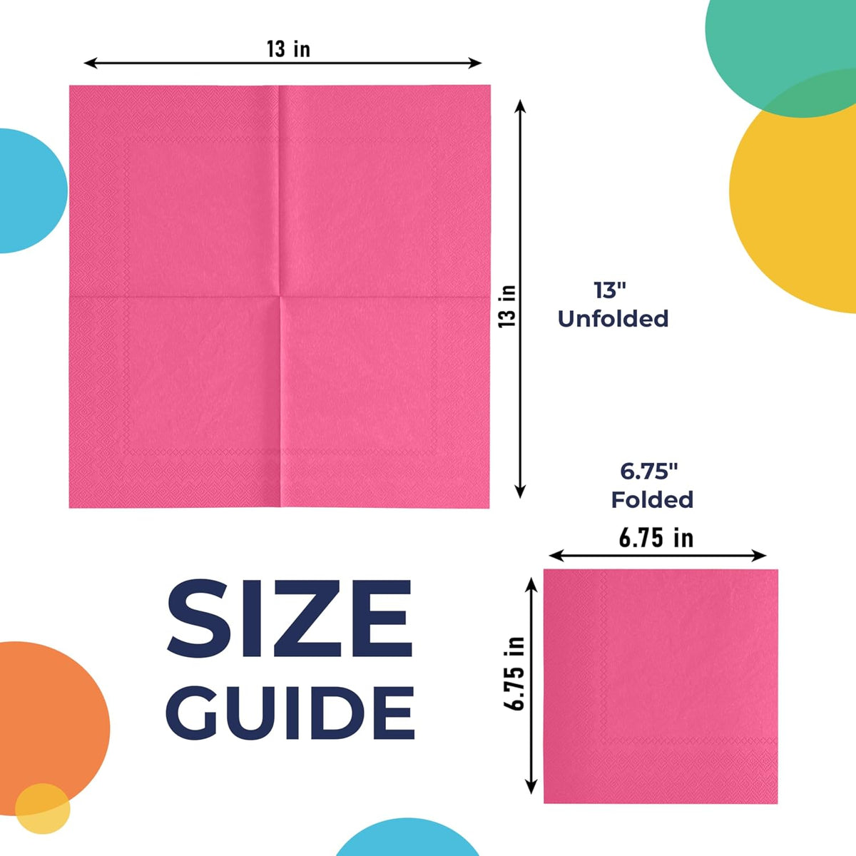 Hot Pink Dinner Napkins Disposable Paper Napkins 100 Pcs