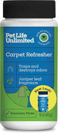 Carpet Deodorizer Powder, 16 oz, Strong Pet Odor Eliminator & Carpet Freshener, Plant-Based Juniper Leaf Scent, Pet