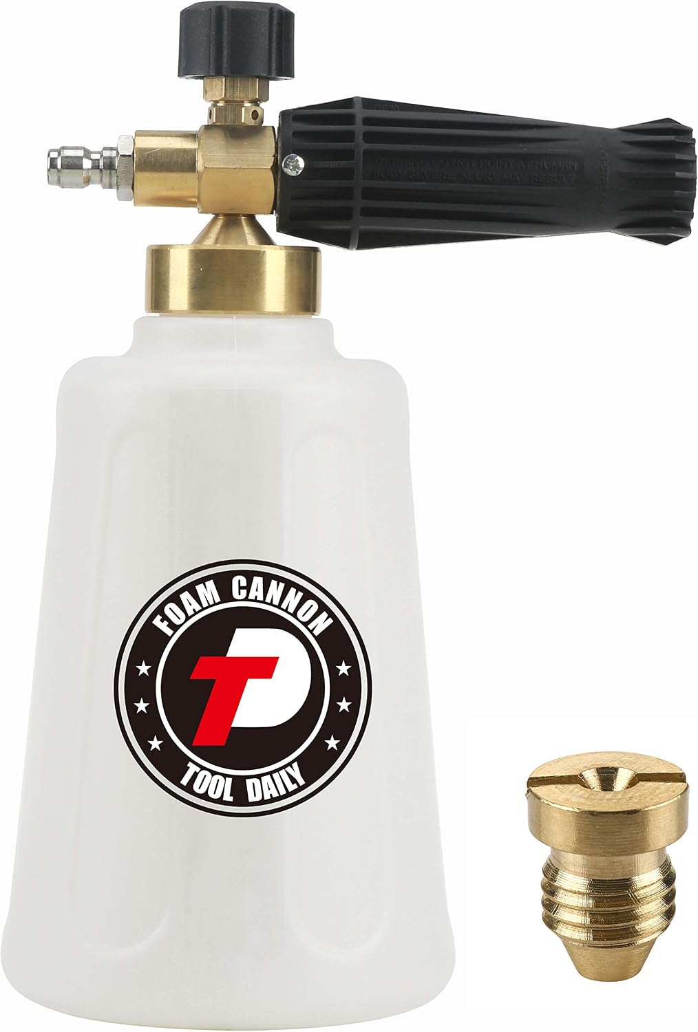 Pressure Washer Foam Cannon, Additional Orifice Nozzle 1.1mm | Adjustable Snow Foam Lance for Car Wash, 1/4 Inch