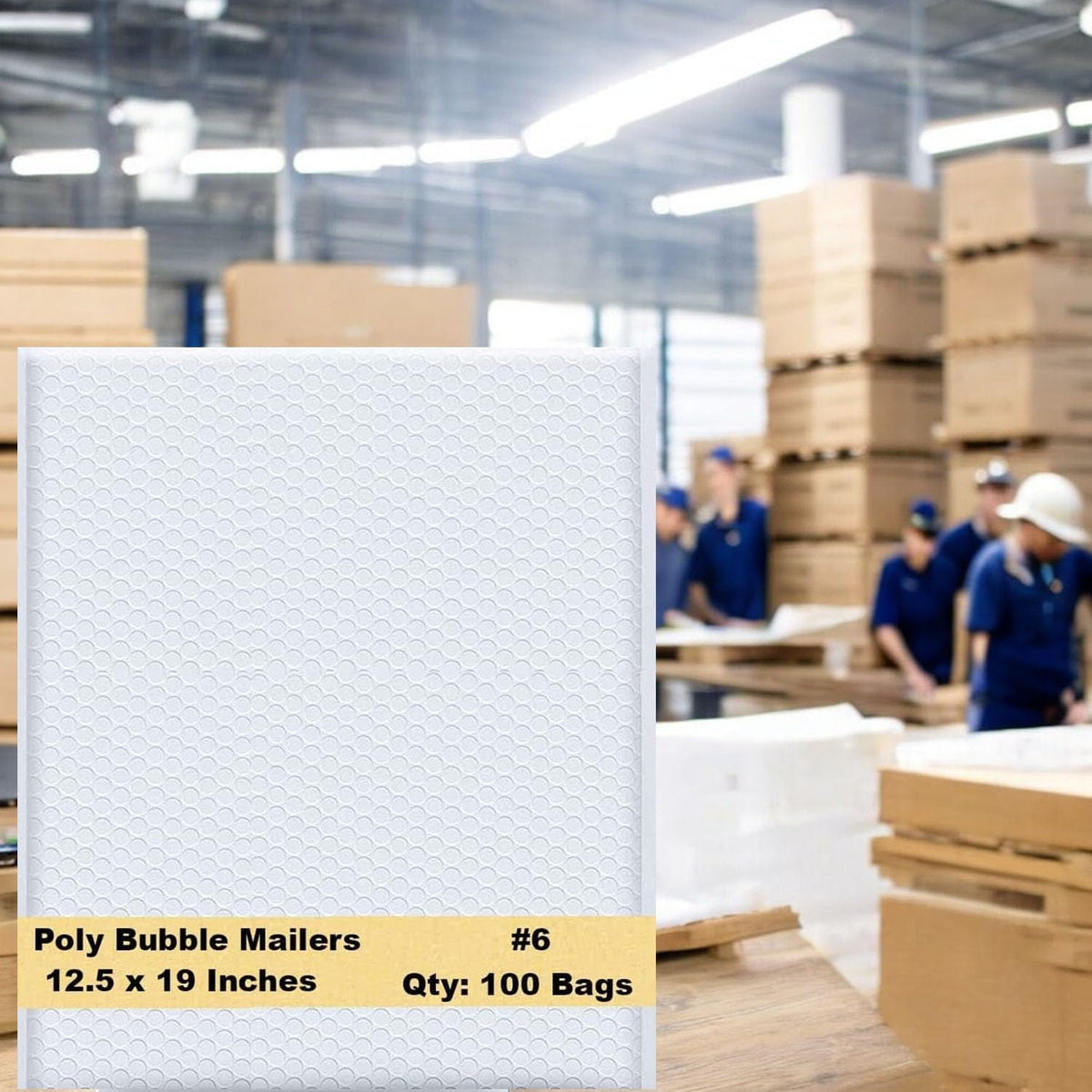 12.5x19 Inches White Poly bubble Bag, 100-Pack Large Size #6 Self Seal Poly Bubble Mailers Padded Packing Envelopes