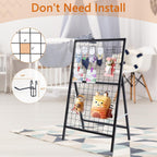 Metal Grid Wall Panels, Black Wire Grid Panel, Gridwall Display Stand, Heavy Duty Gridwall Panels for Retail Display