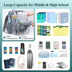 Clear Backpack for School - 18 Inch Extra Large Clear Bookbag, Gray