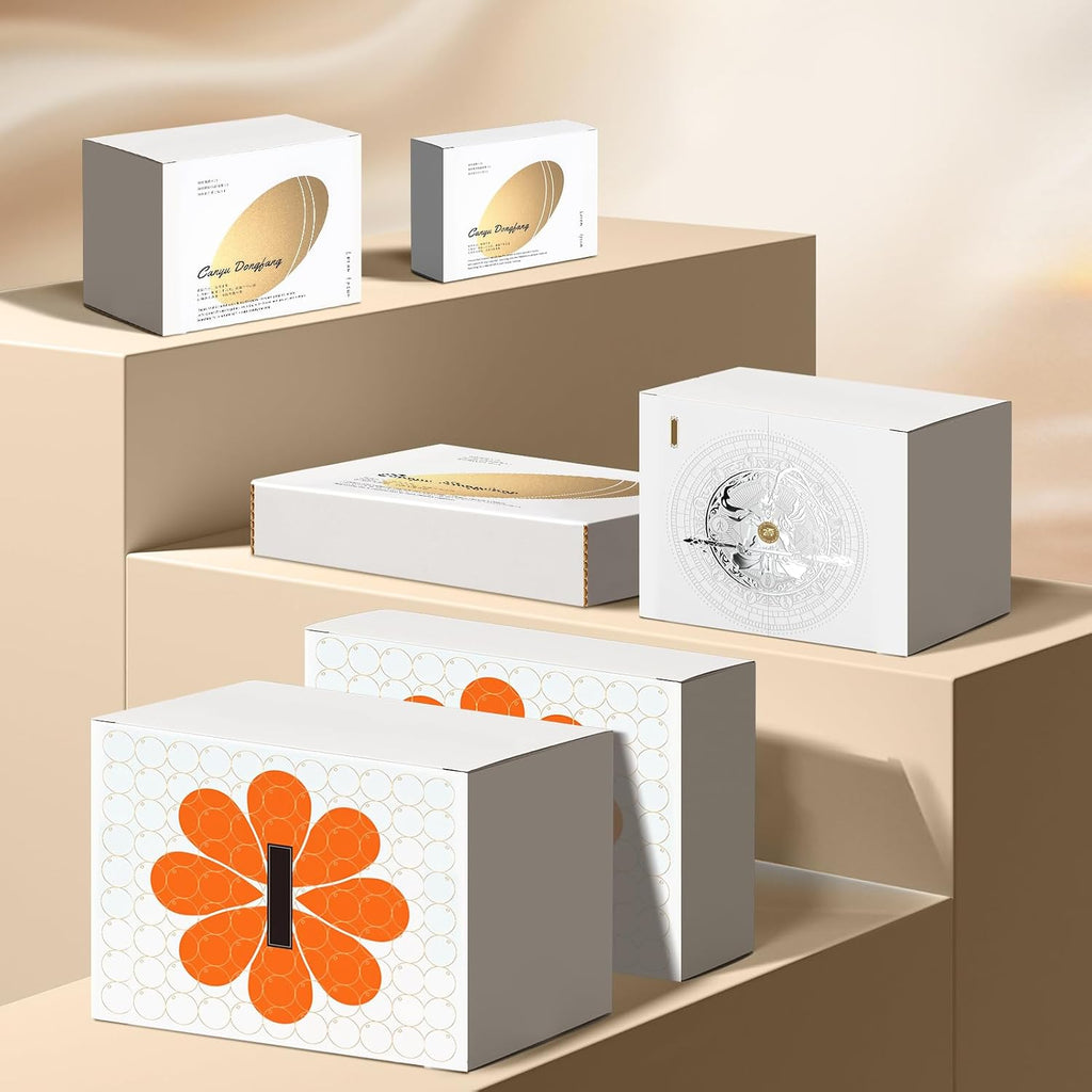 9x6x2 inches Shipping Boxes Set of 50, White Corrugated Cardboard Boxes Literature Mailer Boxes Gift Boxes Small