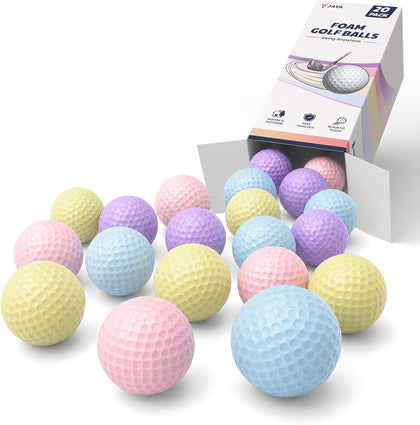 20 or 40 Pack Foam Golf Balls, Limited Flight, Macaron Mixed Colors