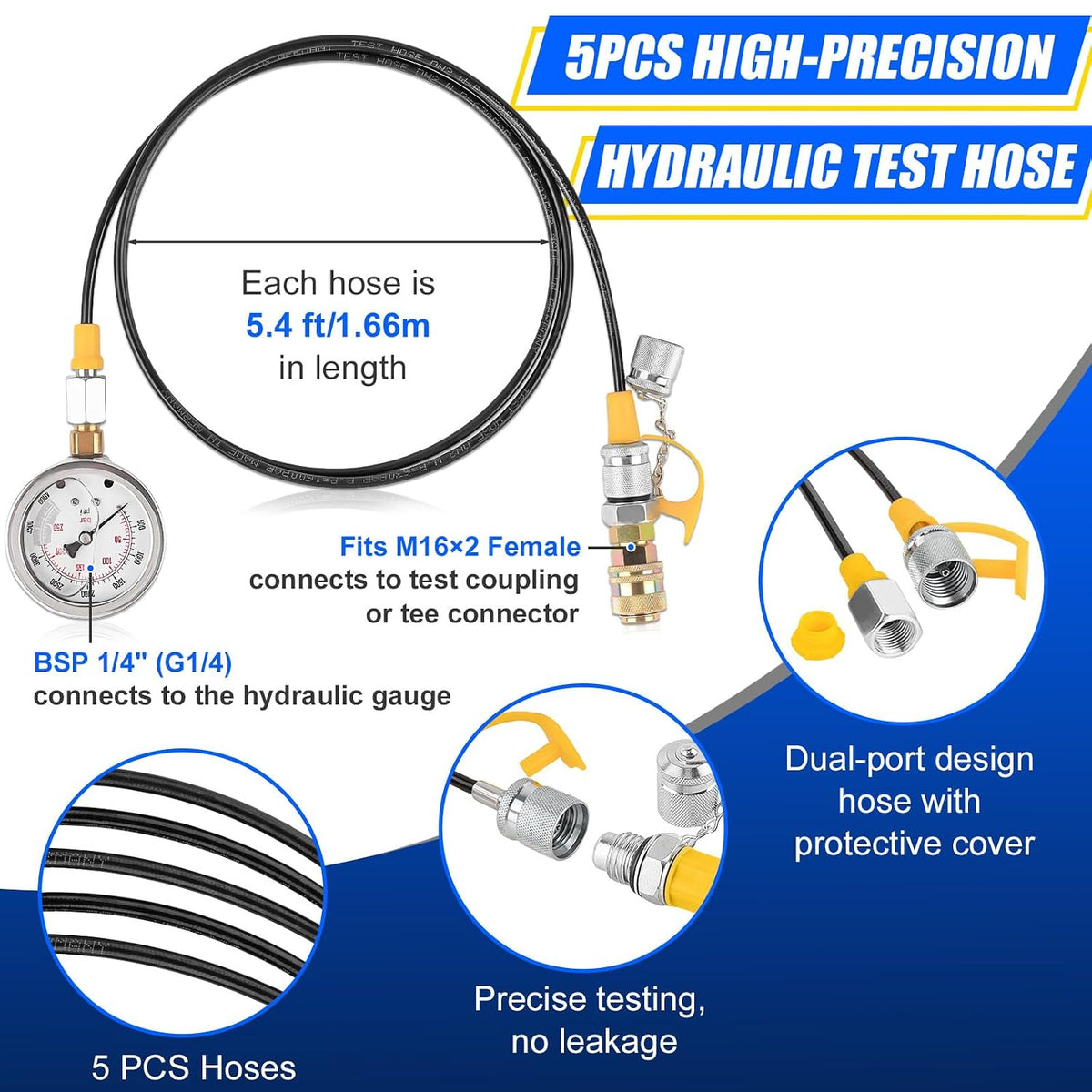 AJulyBee Hydraulic Pressure Test Kit with Storage Case