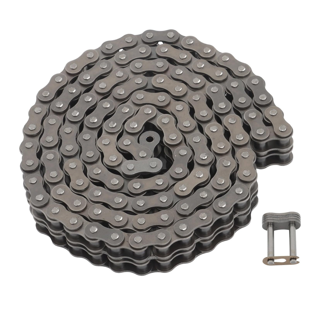 findmall 80-2 Duplex Roller Chain, 10 Feet, Carbon Steel