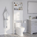Over the Toilet Storage Cabinet for Bathroom, Extra Tall Over Toilet Storage, Space Saver W/Adjustable Shelf & Open