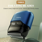 Electric Foil Shaver: 3D Blades & IPX7 Waterproof, Light Blue