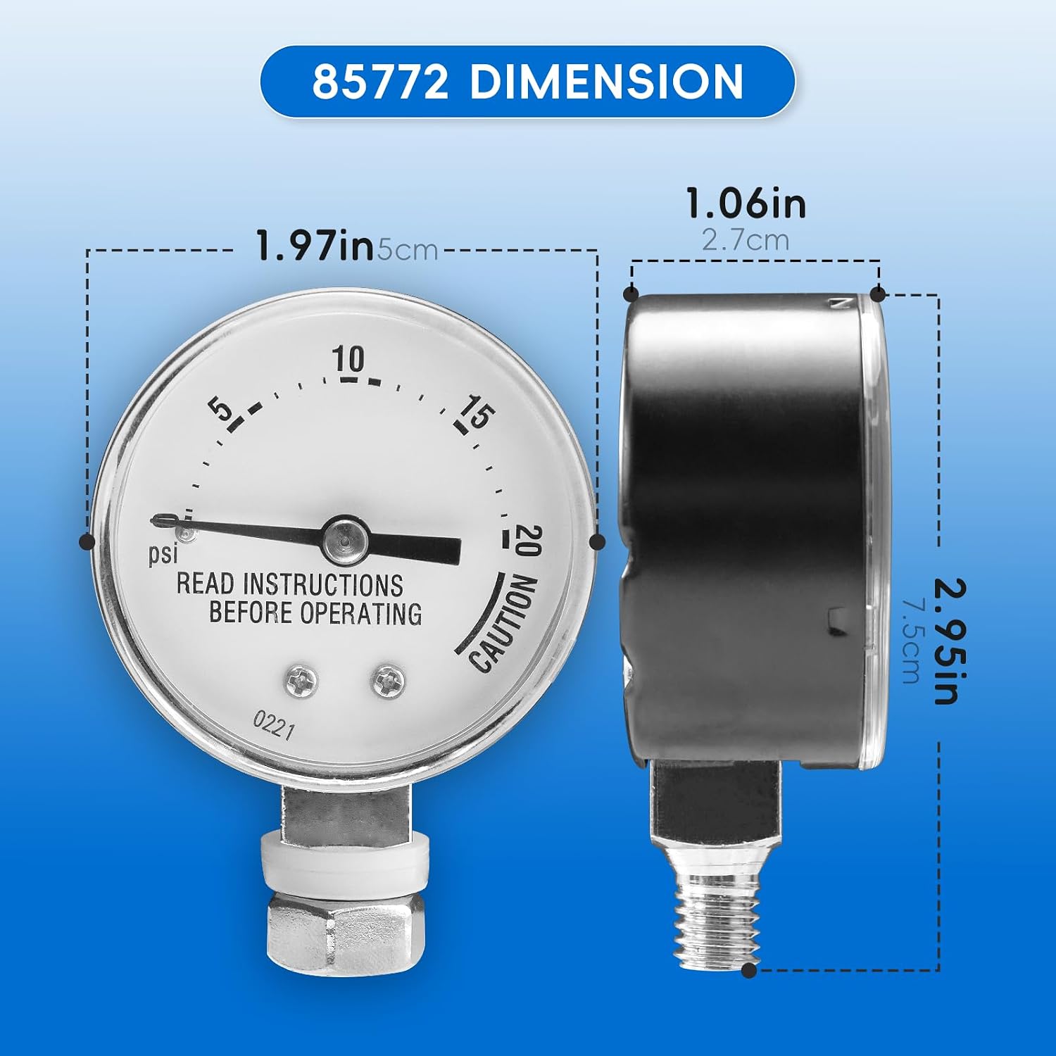 85772 Pressure Cooker Gauge, Replacement for Presto Steam Gauge 82237 82121, Fit Presto Pressure Canner Models