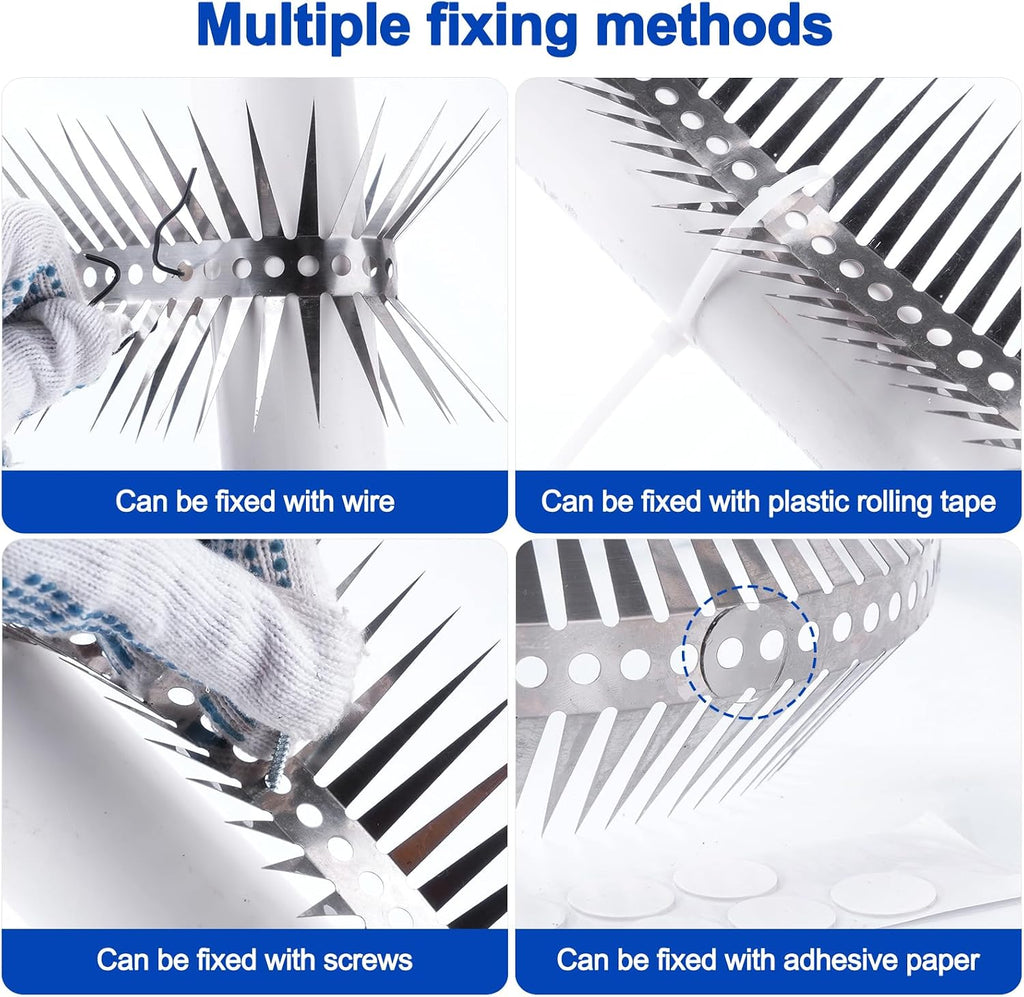 Bird Spikes - 60 Inch Stainless Steel Fence Spikes for Pigeons, Raccoons, Snakes - Deterrent Defender | 60 inch