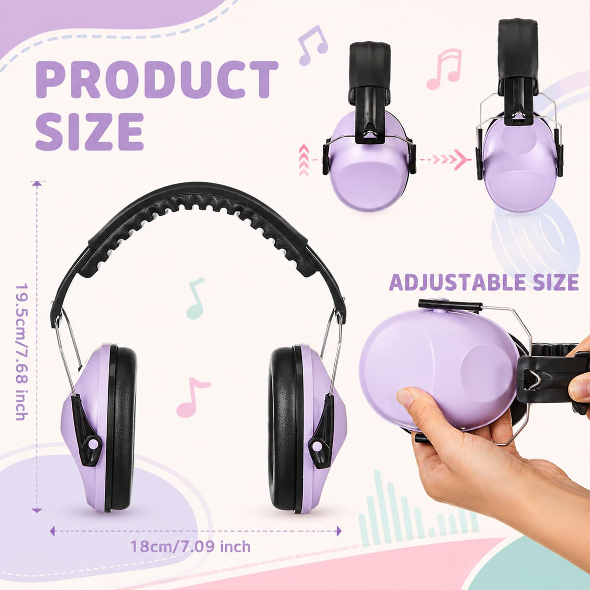 6 Pcs Kids Noise Cancelling Headphones Ear Muffs Macarons Style