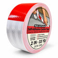 Red White Reflective Safety Tape, 2 In x 33 Yd Self Adhesive Warning Tape