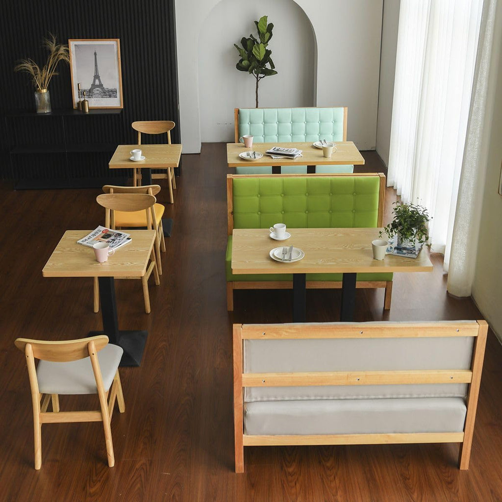 Settee Bench with Back, Modern Upholstered Loveseat Sofa Pu Single Sided Booth with Wood Frame, Mini Couch Dining