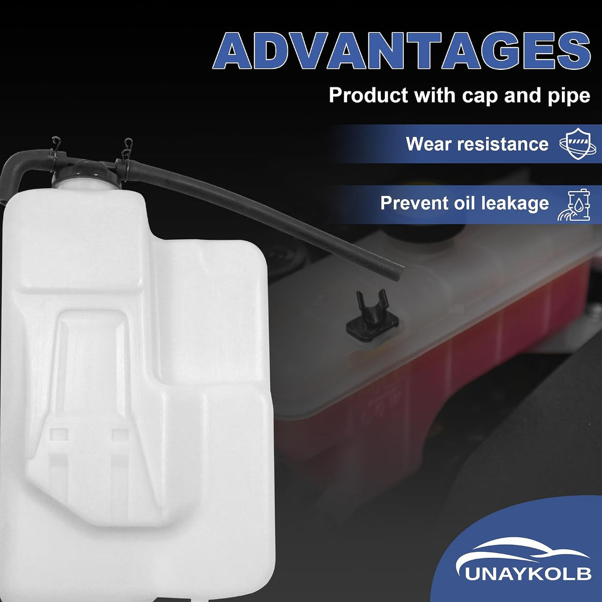 603-419 Engine Coolant Reservoir Tank With Cap and Tube Compatible With 1995-2004 Toyota Tacoma 2.4L 2.7L 3.4L 164050C010