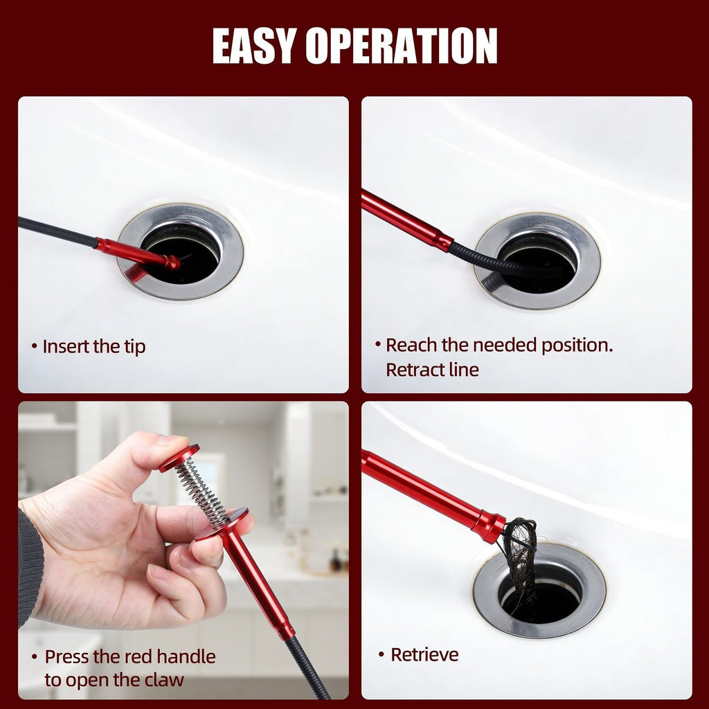 Grabber Reacher Tool, Flexible Magnetic Pickup Tool with 4-Claw Gripper & Spring-Loaded Handle, Pickup for Bathroom