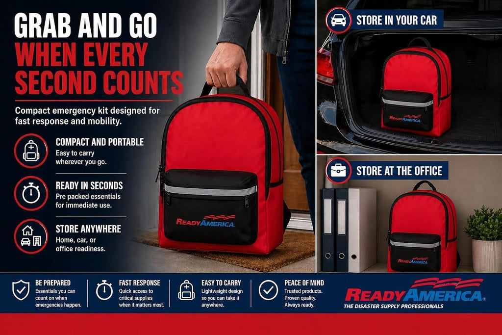 72 Hour Deluxe Emergency Kit, 1-Person 3-Day Backpack, First Aid Kit, Survival Blanket, Power Station, Emergency