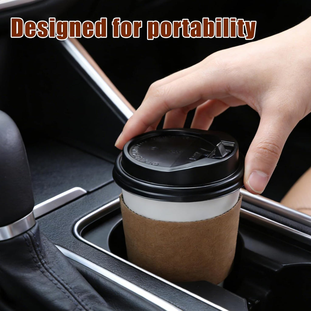 Coffee Cups, 50 Pack 12 oz Disposable Coffee Cups with Lids | and Sleeves Leak-proof & Sturdy Thick Paper, To Go Hot
