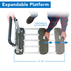 Foldable Push Cart, Utility Dolly Platform Cart, Adjustable Length, Folding Hand Truck, Portable Dolly for Moving