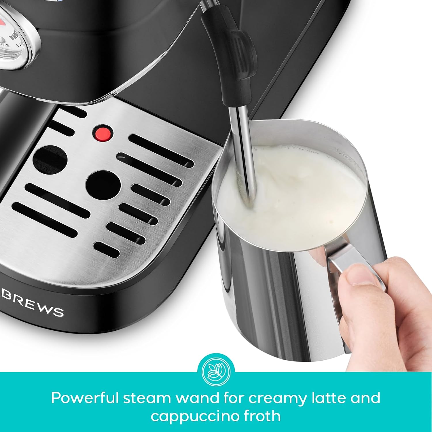 CM5418 Espresso Machine, Espresso Coffee Maker with Steam Wand | Stainless Steel, 20-Bar Pump, Built-in Pressure