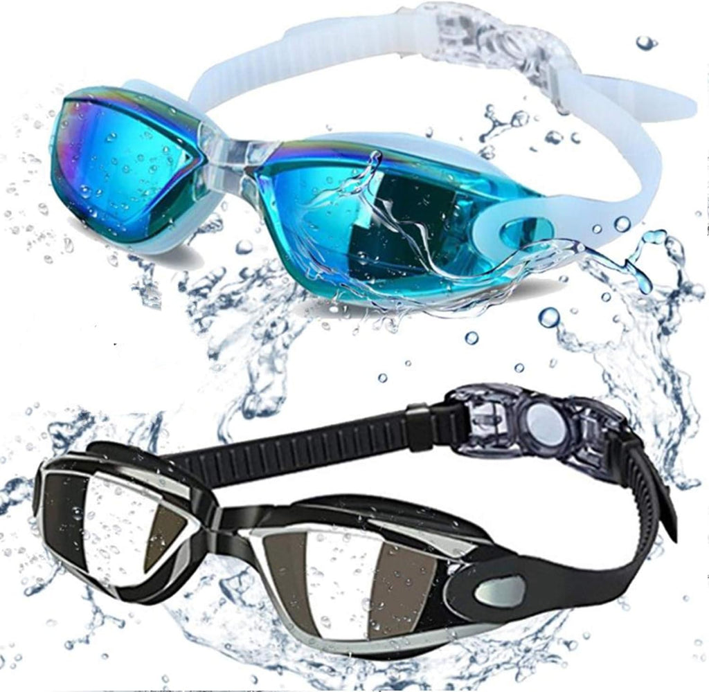 Swim Goggles - Swimming Goggles,Pack of 2 Professional Anti Fog No Leaking UV Protection Wide View for Women Men