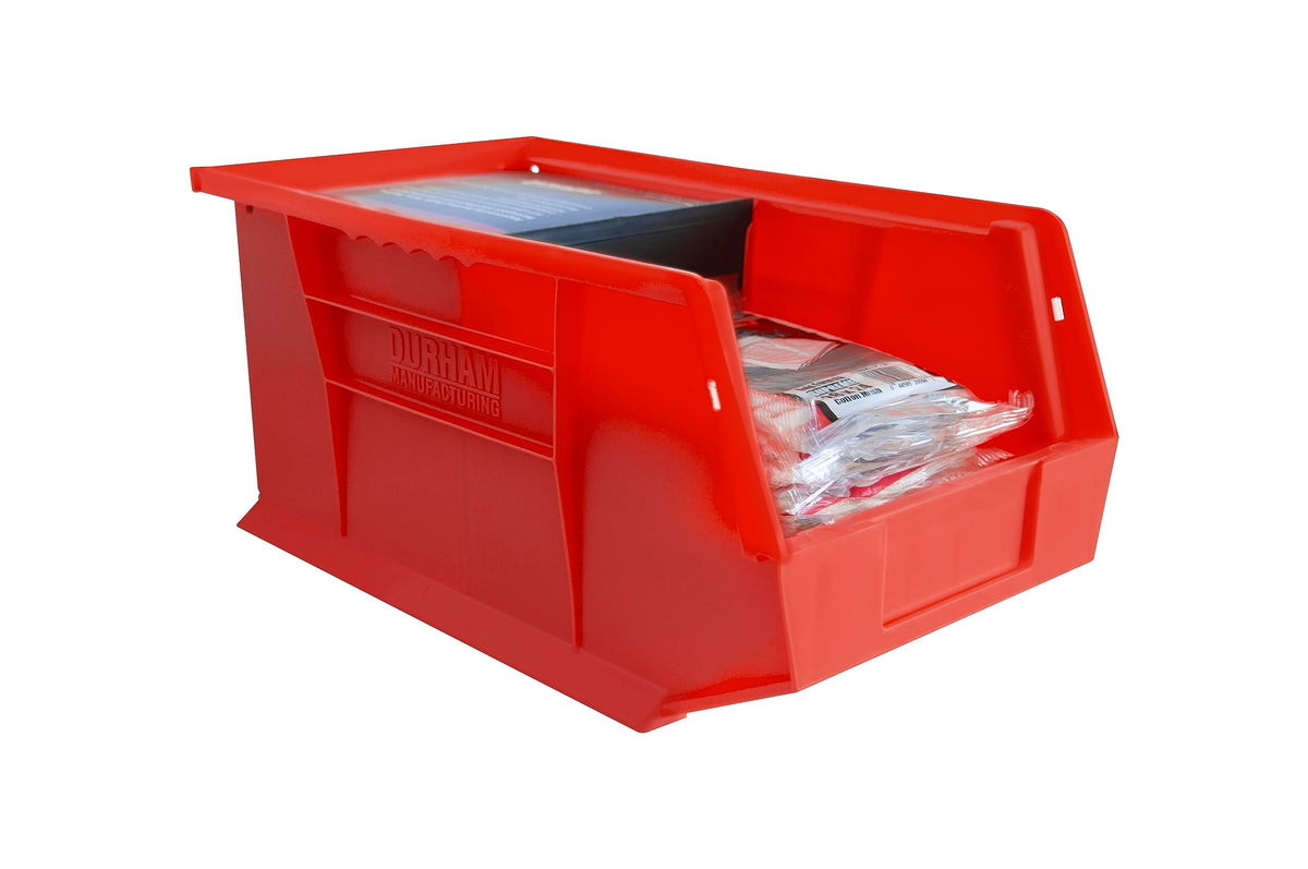 PB30240-17-PKG Plastic, Hook-On-Bin, 8 X 15 X 7, Red, PKG OF 12