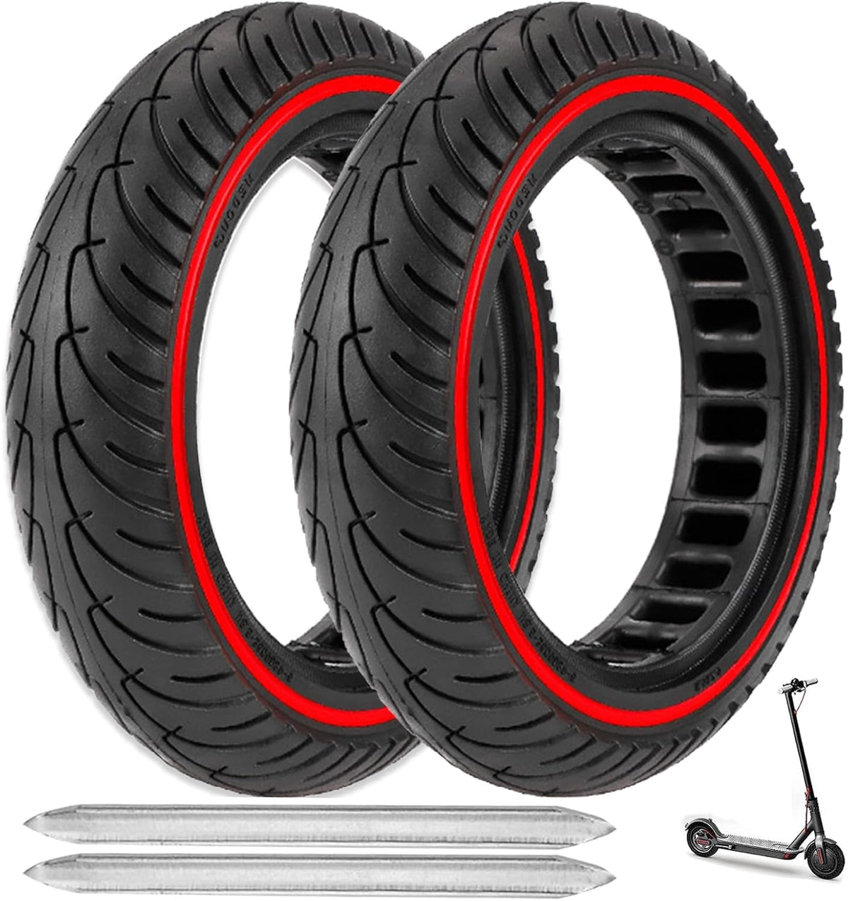 2PCS 8.5x2 Inch Solid Tires, 50/75-6.1 Electric Scooter Replacement Tire