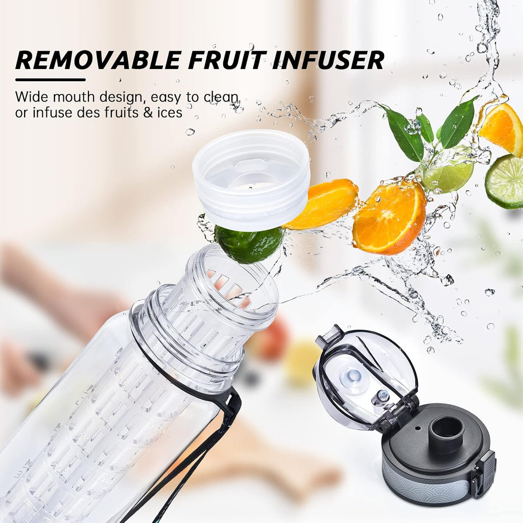 32 OZ Fruit Infuser Water Bottle, Clear | Time Maker