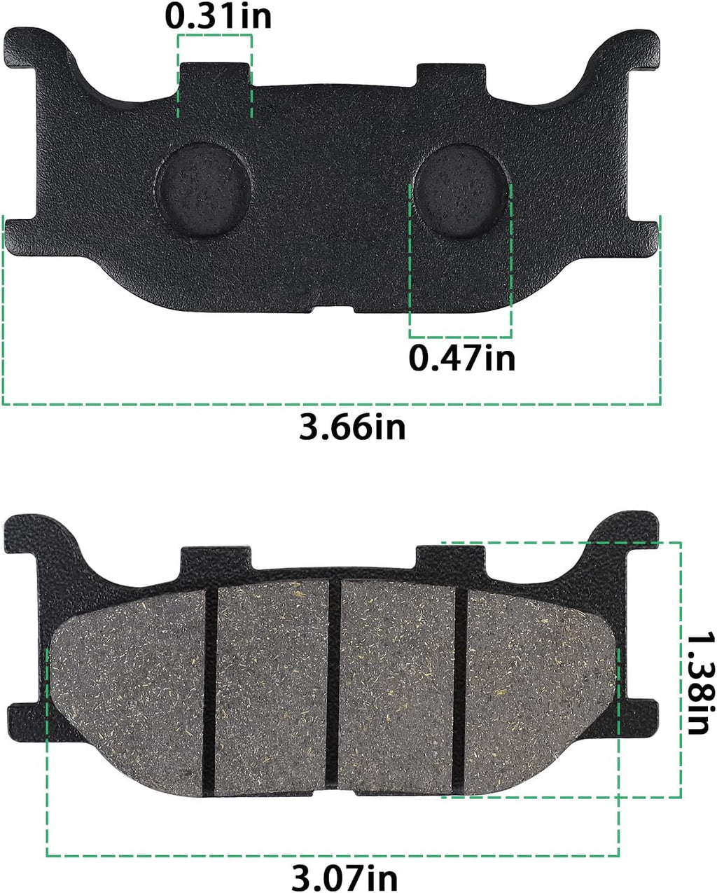 LOCOPOW Front & Rear Brake Pads for Yamaha Vstar V Star 1100 Classic Custom XVS1100 1999 2000 2001 2002 2003 2004 2005 2006 2007 2008 2009