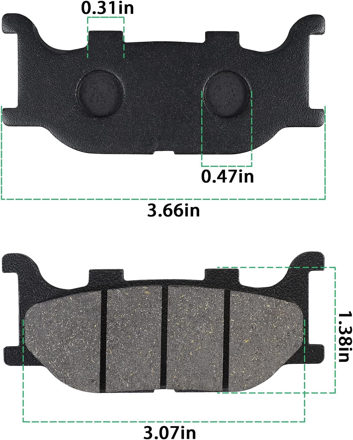 LOCOPOW Front & Rear Brake Pads for Yamaha Vstar V Star 1100 Classic Custom XVS1100 1999 2000 2001 2002 2003 2004 2005 2006 2007 2008 2009