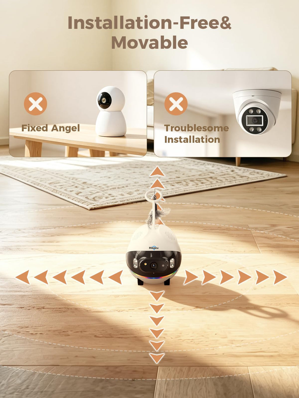 5MP Wireless Security Camera Indoor, Home Pet Robot Companion
