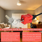 Plug Lockout Device for Cords Electrical, 2 Pack with Keys for 2 & 3 Prong