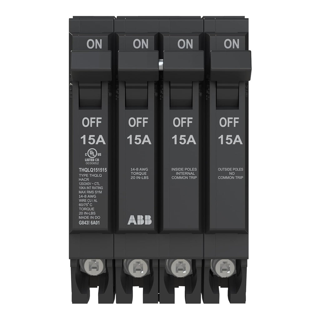 ABB Q-Line THQLQ151515 • Quad Circuit Breaker • 120/240 VAC