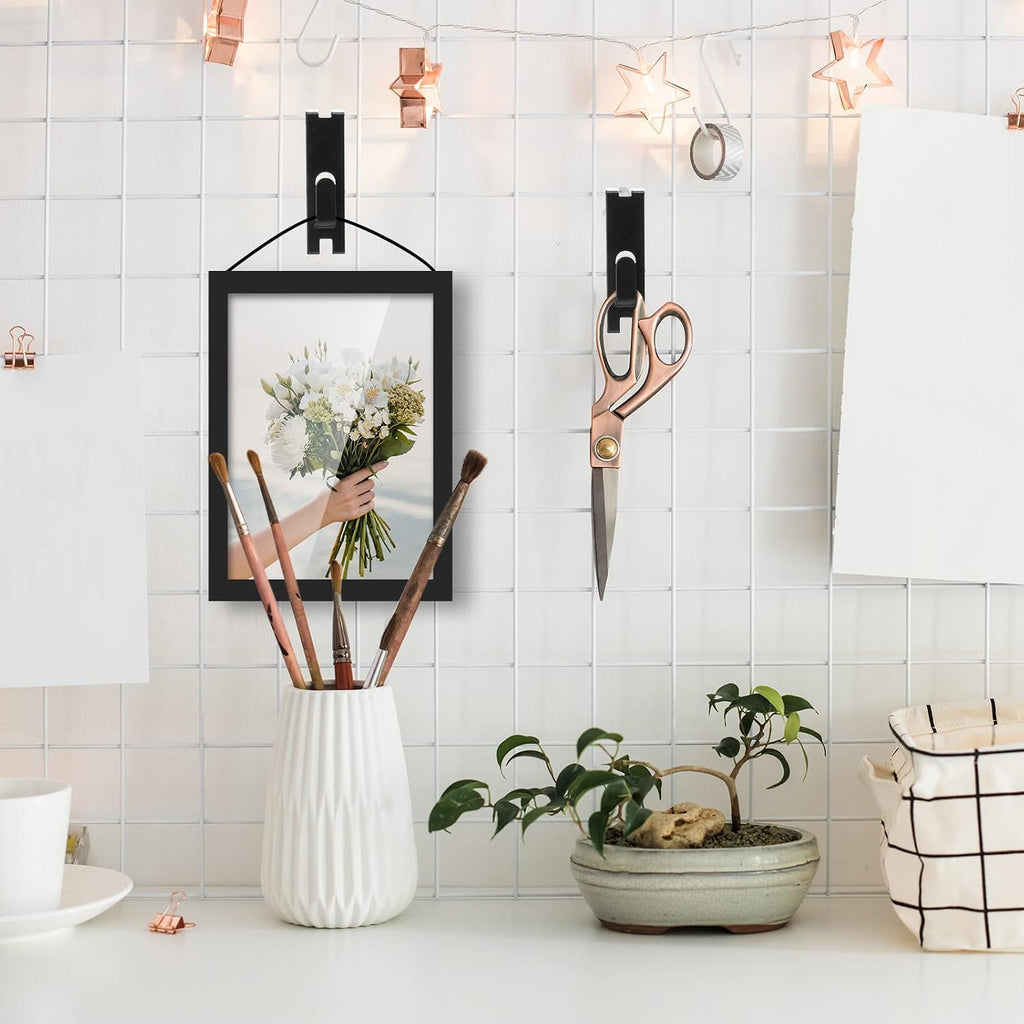 50 Pieces Gridwall Hooks Hangers Notch Display Hooks Utility Gridwall Hanging Hooks Accessories for Picture Photo