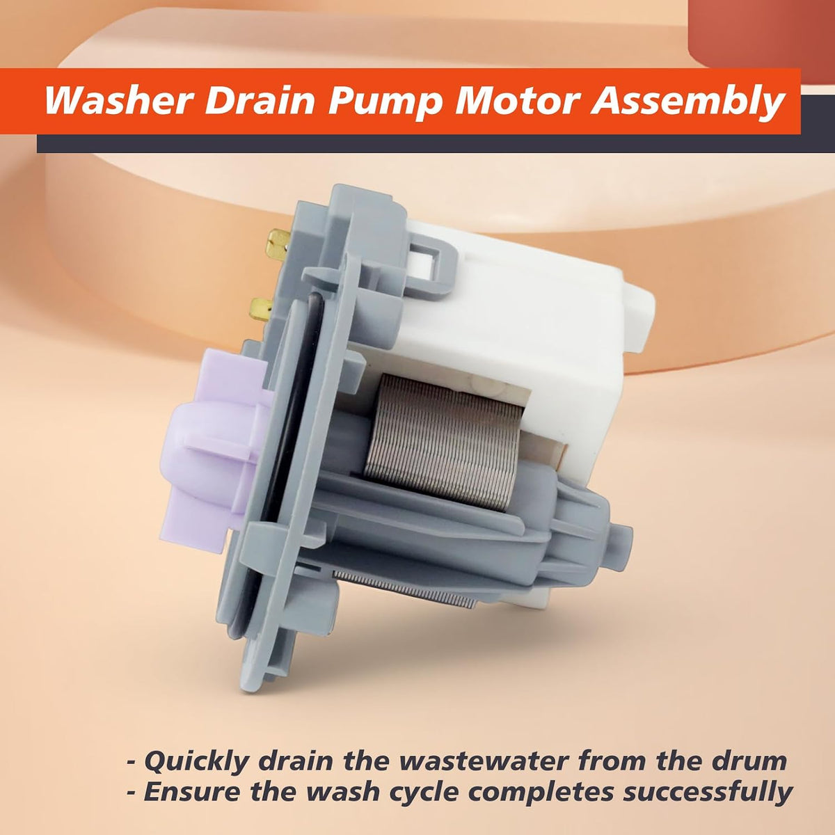 EAU61383506 Washer Drain Pump Motor Compatible with LG Washers WM3477HW WM1377HW WM3477HS WM3488HS Washing Machine Part Replaces 4681EA2001K PD00034418 2666395 AP5672153 PS7791903 EAP7791903