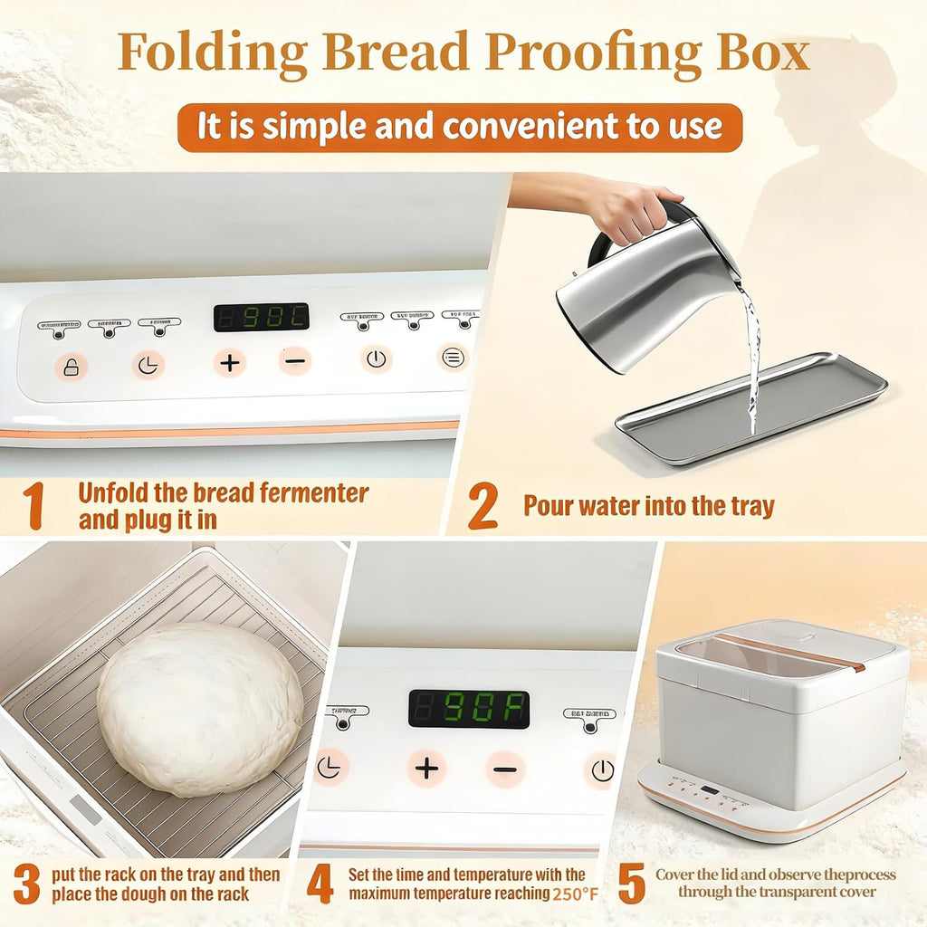 Folding Proofer & Slow Cooker, Collapsible Dough Fermentation Box
