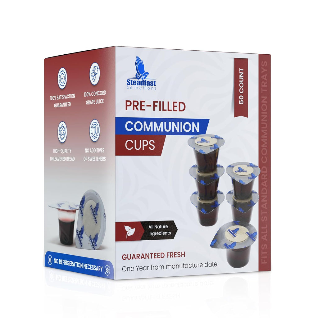 50 CT Pre-filled Communion Cups and Wafer Set, Comunión Cups and Bread, Prefilled Communion Cups and Wafer Set