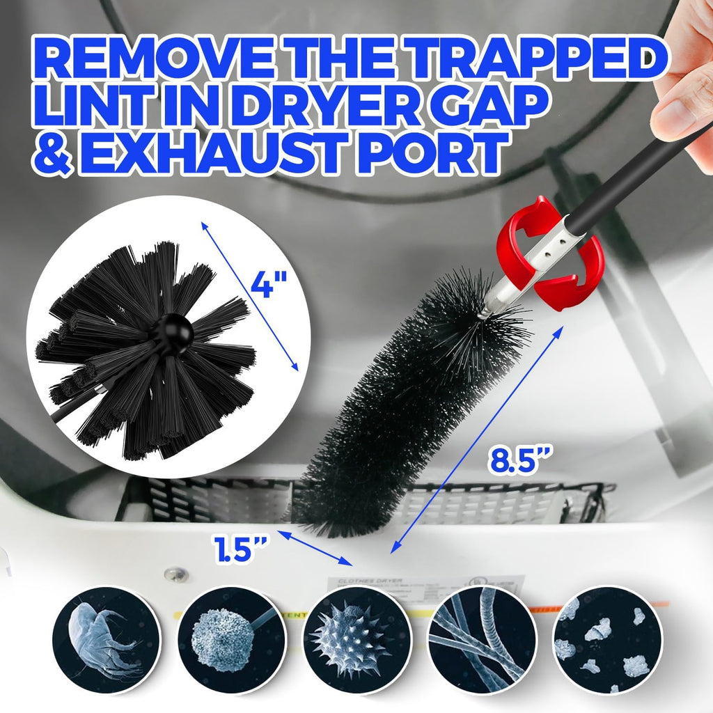 Dryer Vent Cleaner Kit - 15Ft Flexible Lint Brush for Deep Cleaning