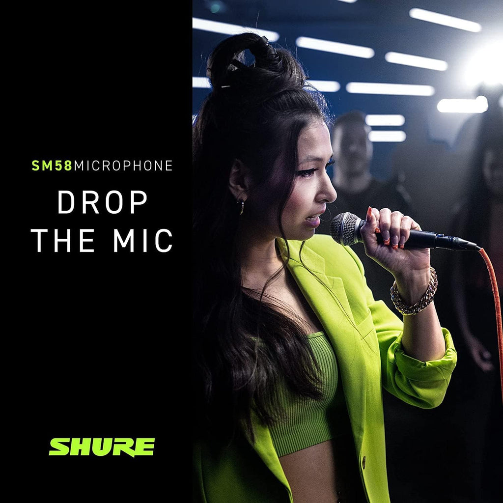 SM58S Pro XLR Dynamic Vocal Microphone with On/Off Switch | Cardioid dynamic vocal mic with on/off switch for studio