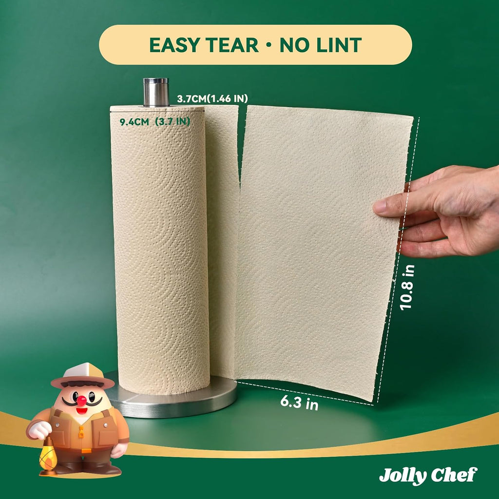 Bamboo Paper Towels, 16 Rolls, 2-Ply, 120 Sheets, Natural Brown
