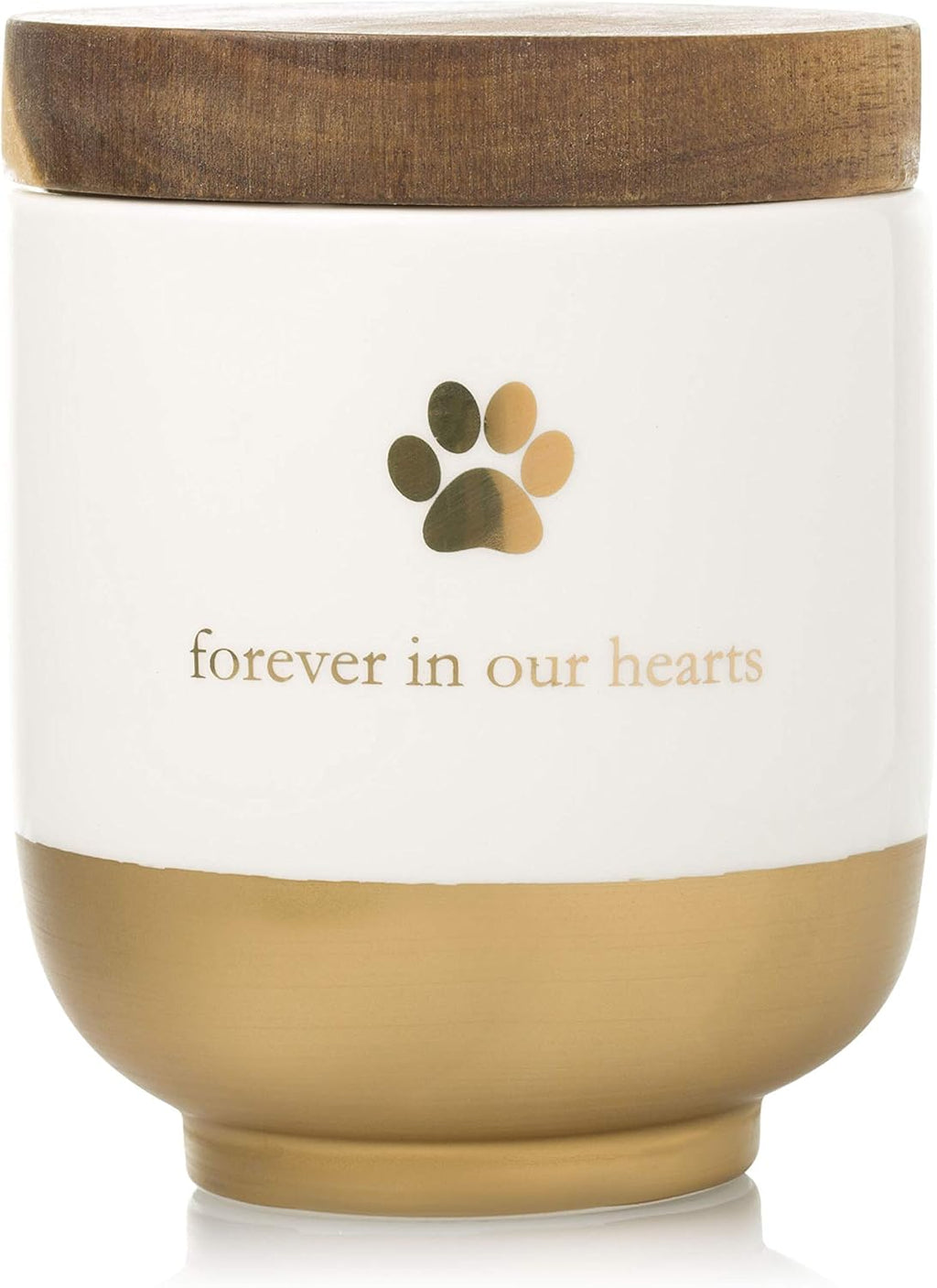 Pet Ceramic Forever in Our Hearts Urn, Pet Memorial, Gold