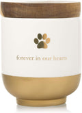 Pet Ceramic Forever in Our Hearts Urn, Pet Memorial, Gold
