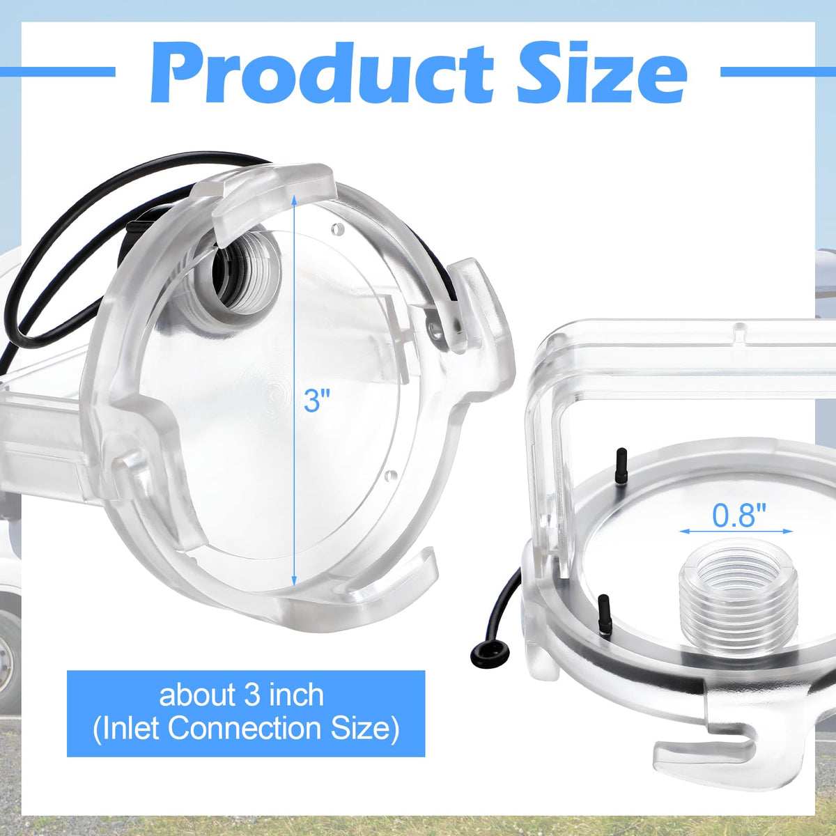 Colingmill RV Sewer Valve Cap with Handle,1 Pcs,Clear