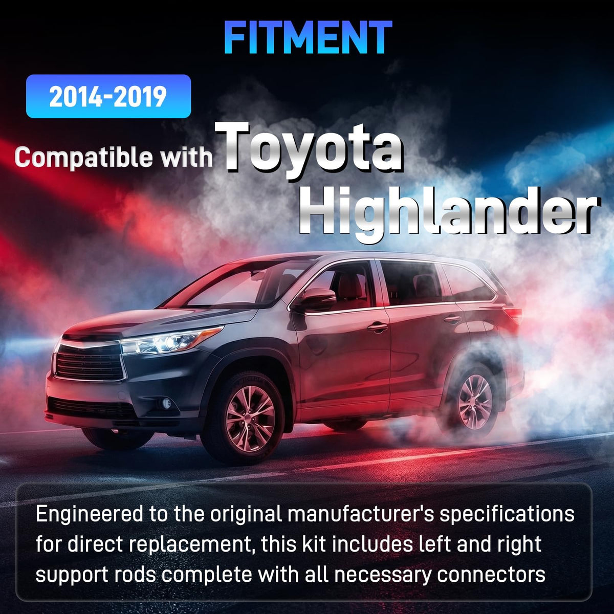 Power Liftgate Struts Compatible with Toyota Highlander 2014-2019