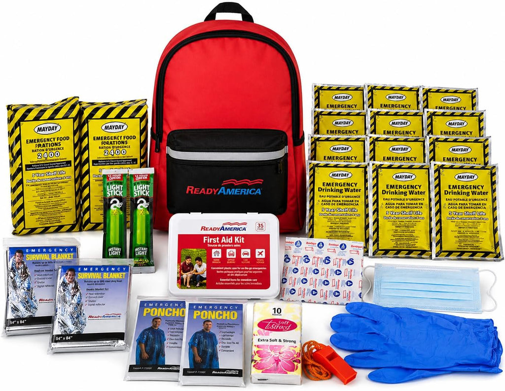 70280 72 Hour Emergency Kit, 2-Person, 3-Day Backpack, Includes First Aid Kit, Survival Blanket, Portable