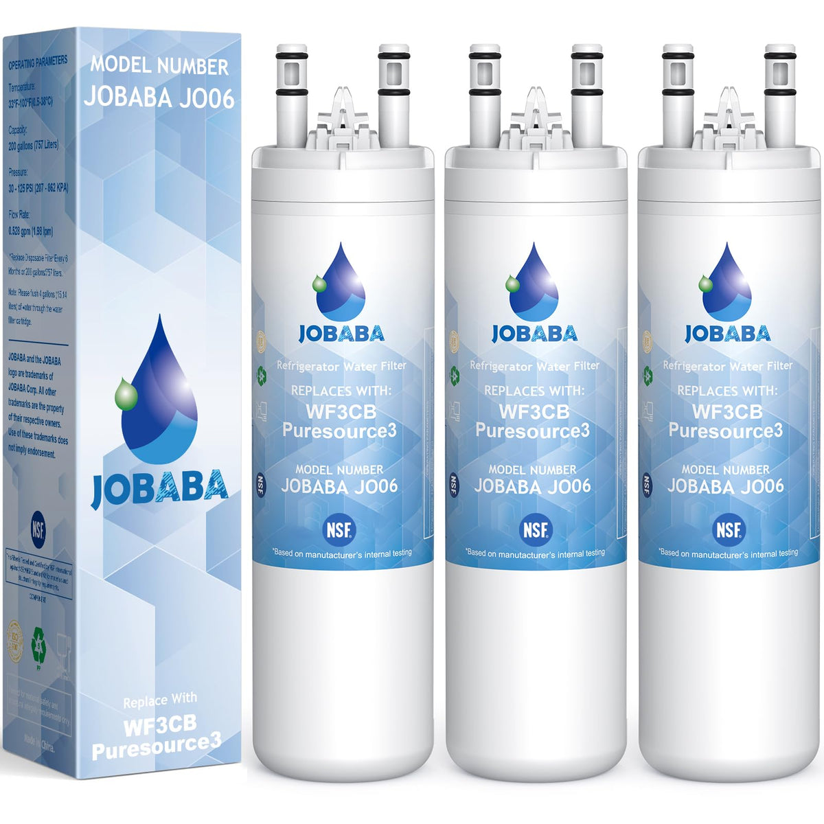 Replacement for Frigidaire WF3CB Water Filter, 3 Pack