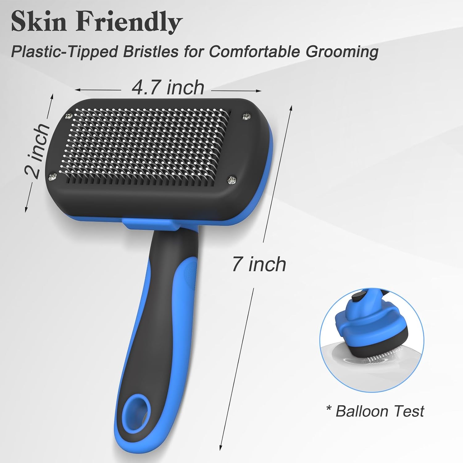 Self Cleaning Slicker Brush - Skin Friendly Deshedding Grooming Tool for Dogs & Cats, Suitable for Shedding & Haired